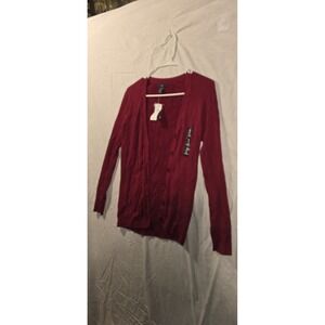 Gap burgundy ribbed V-neck cardigan Size Medium